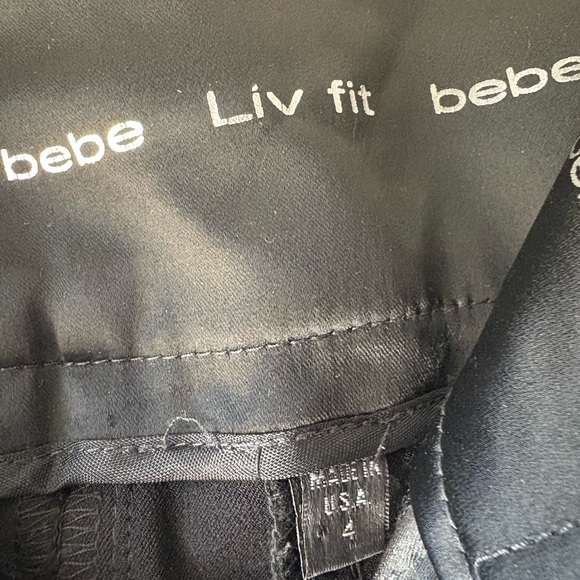 Bebe, size 4, Black Faux satin flared Pants - Picture 10 of 11